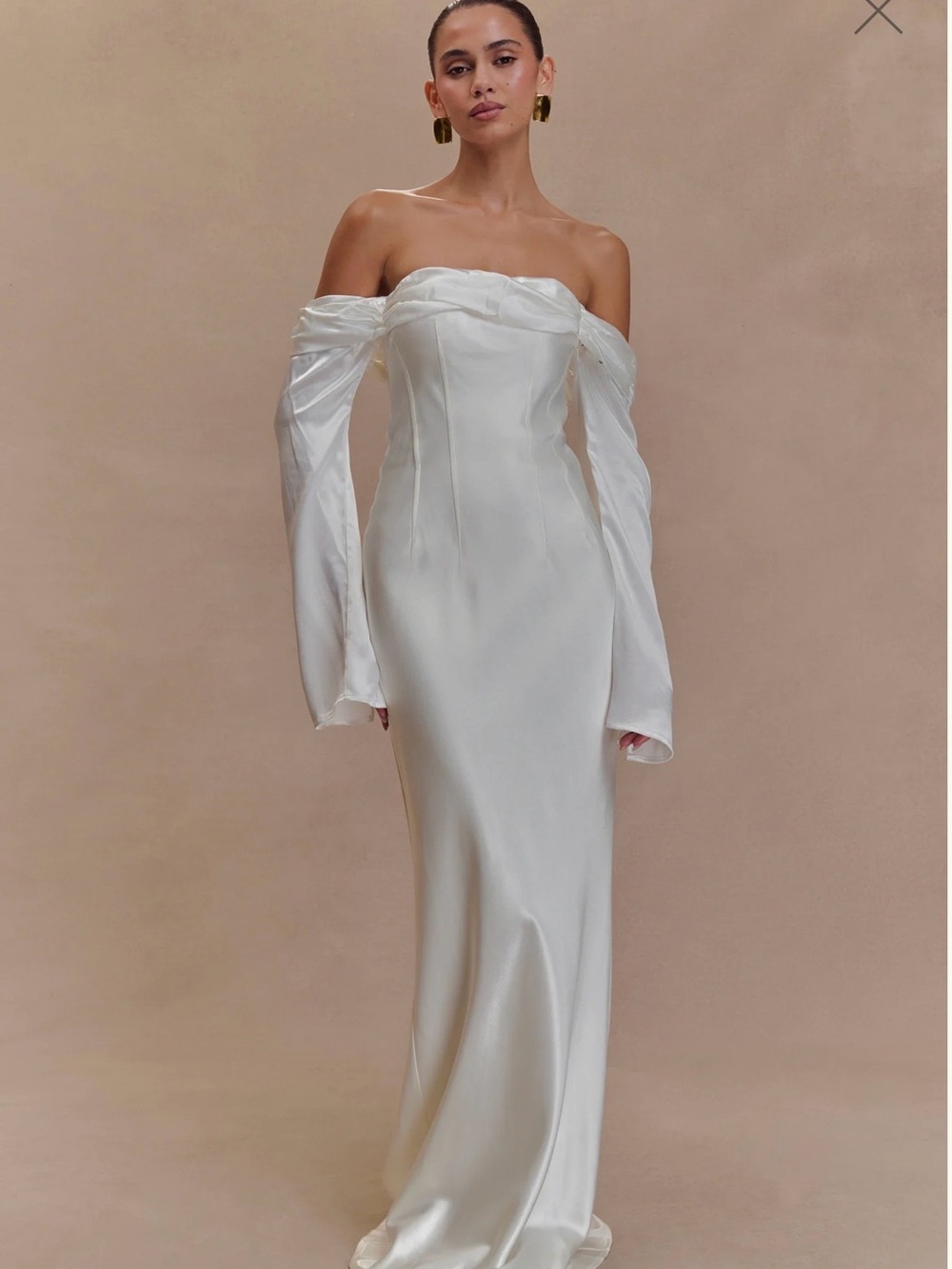Meshki Giselle Strapless Satin Evening Gown